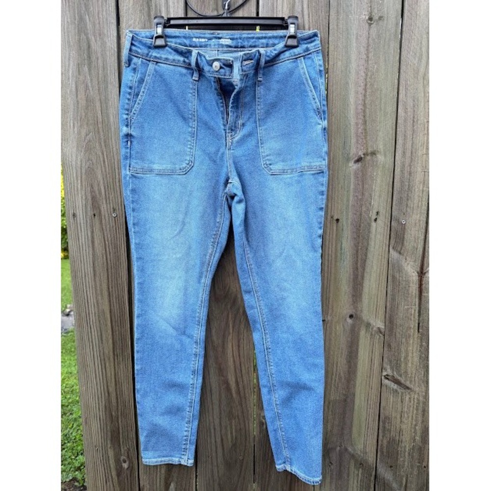 Utility Old Navy Jeans Womens 10 Medium Blue Rockstar Super Skinny Patch Pockets